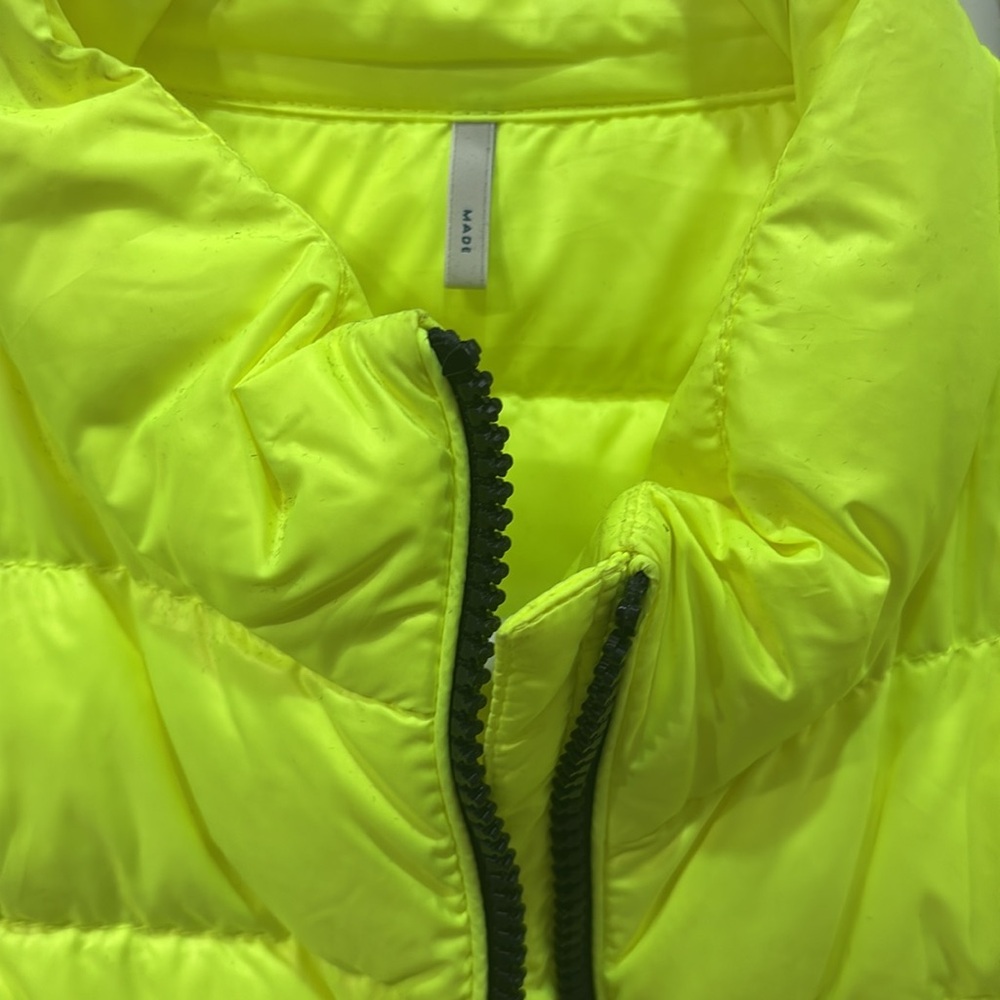 Boys Moncler Yellow Puffer Vest with Black Trim - Picture 2 of 6